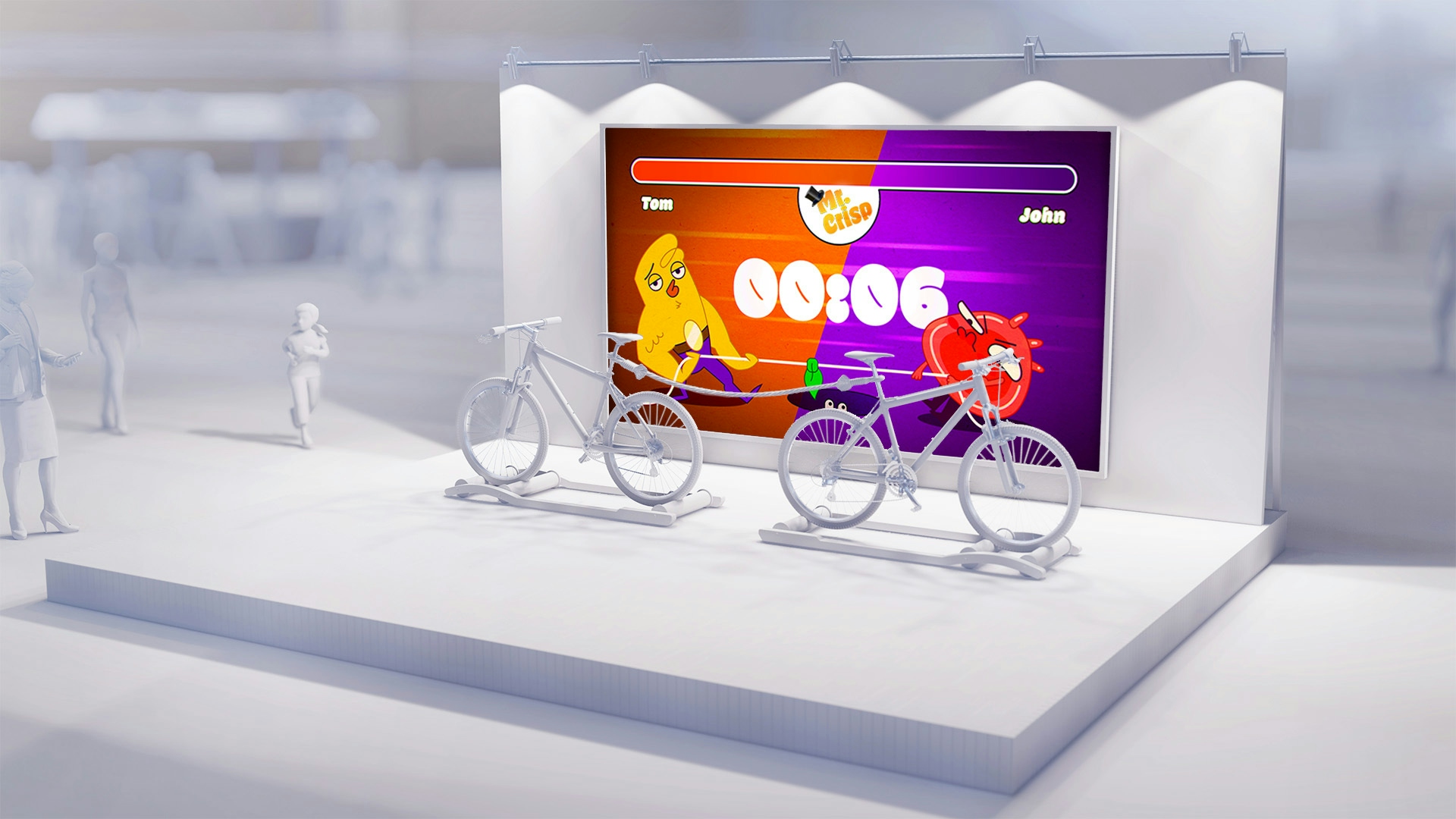 A pedal-powered tug-of-war activation for your next branded event